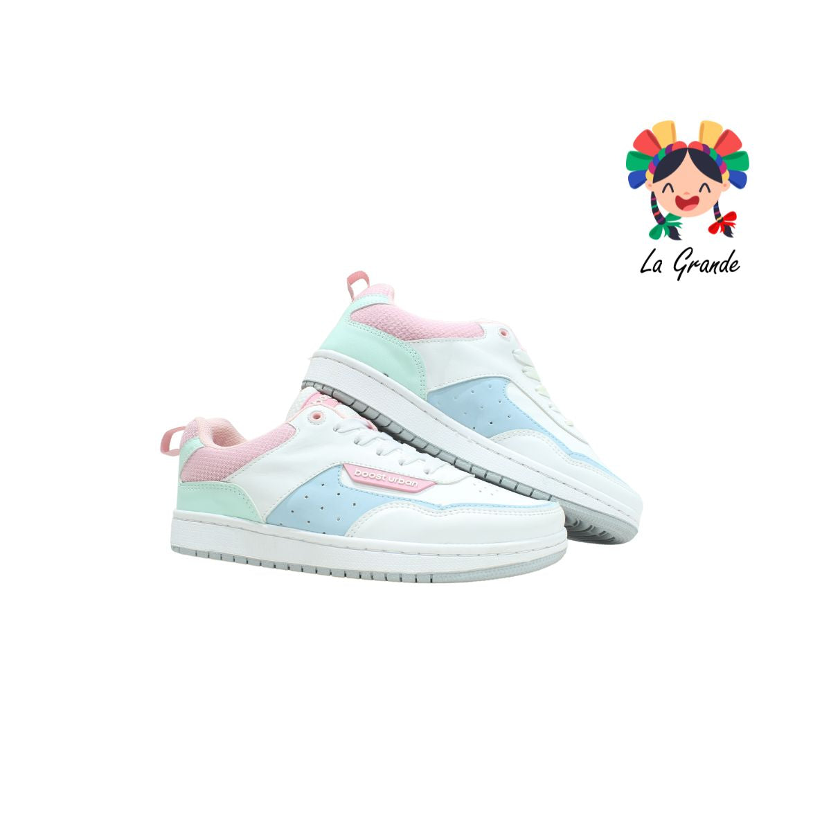 236 BOOST Blanco Rosa Cielo Sint  Tenis Casual para Dama