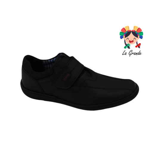 2405 NEVADA negro zapato escolar de Velcro para joven