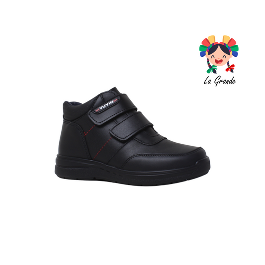 24352 YUYIN Negro zapato escolar tipo bota para Niños