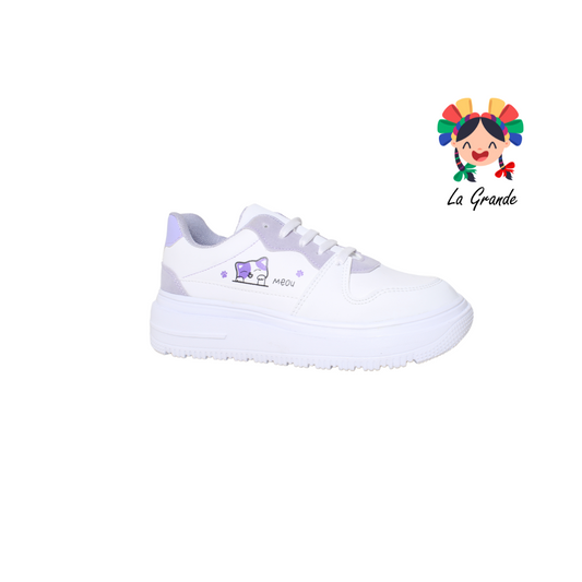 2454 URBAN SHOES Blanco Lila Tenis para niña