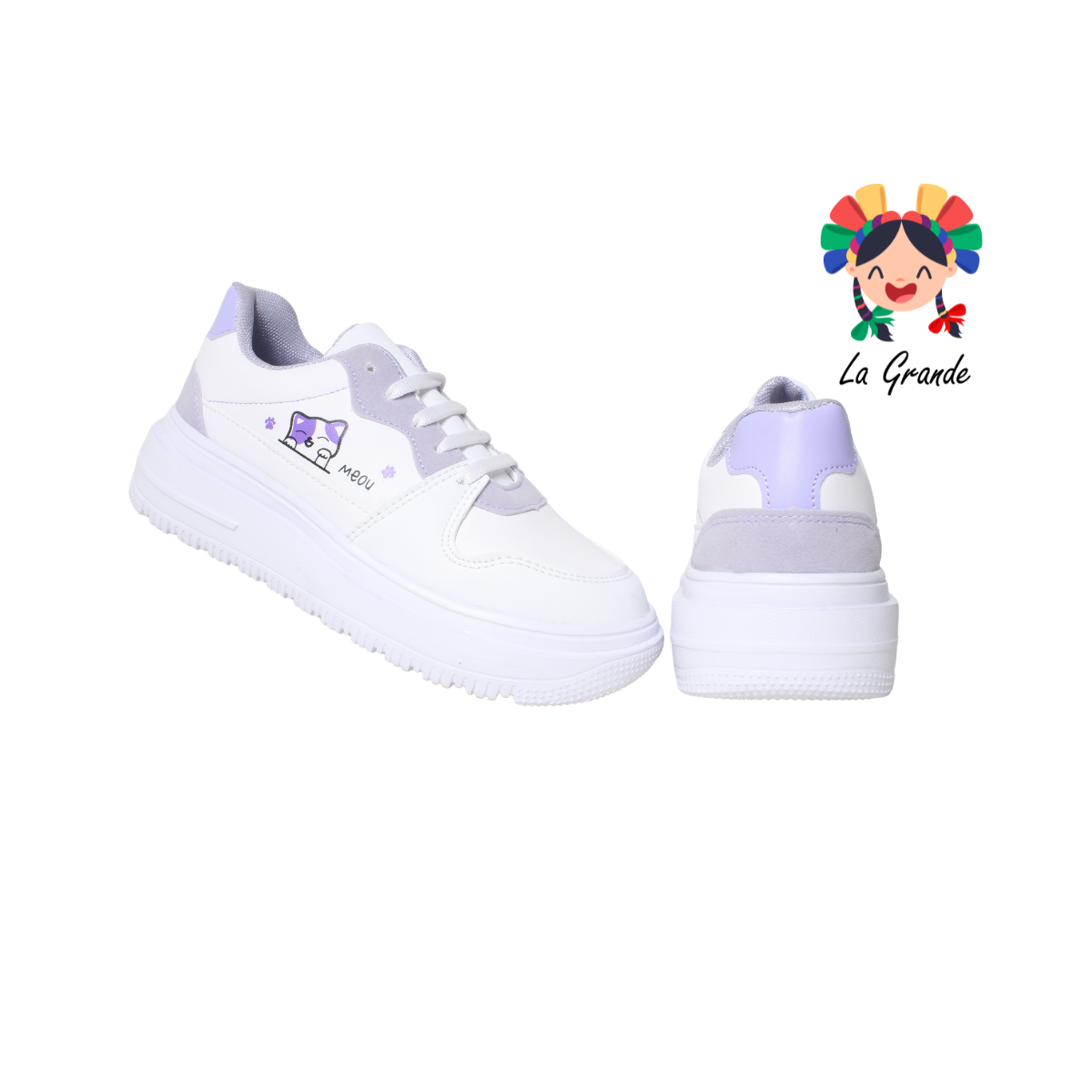 2454 URBAN SHOES Blanco Lila Tenis para niña