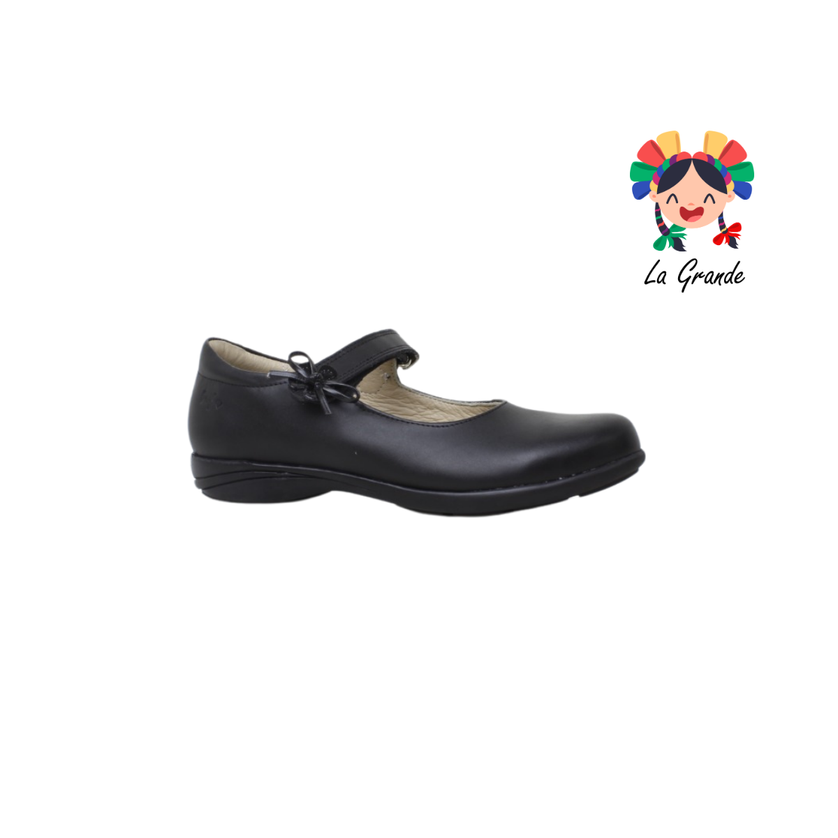 2509 DOGI Negro Piel Zapato Escolar para Dama