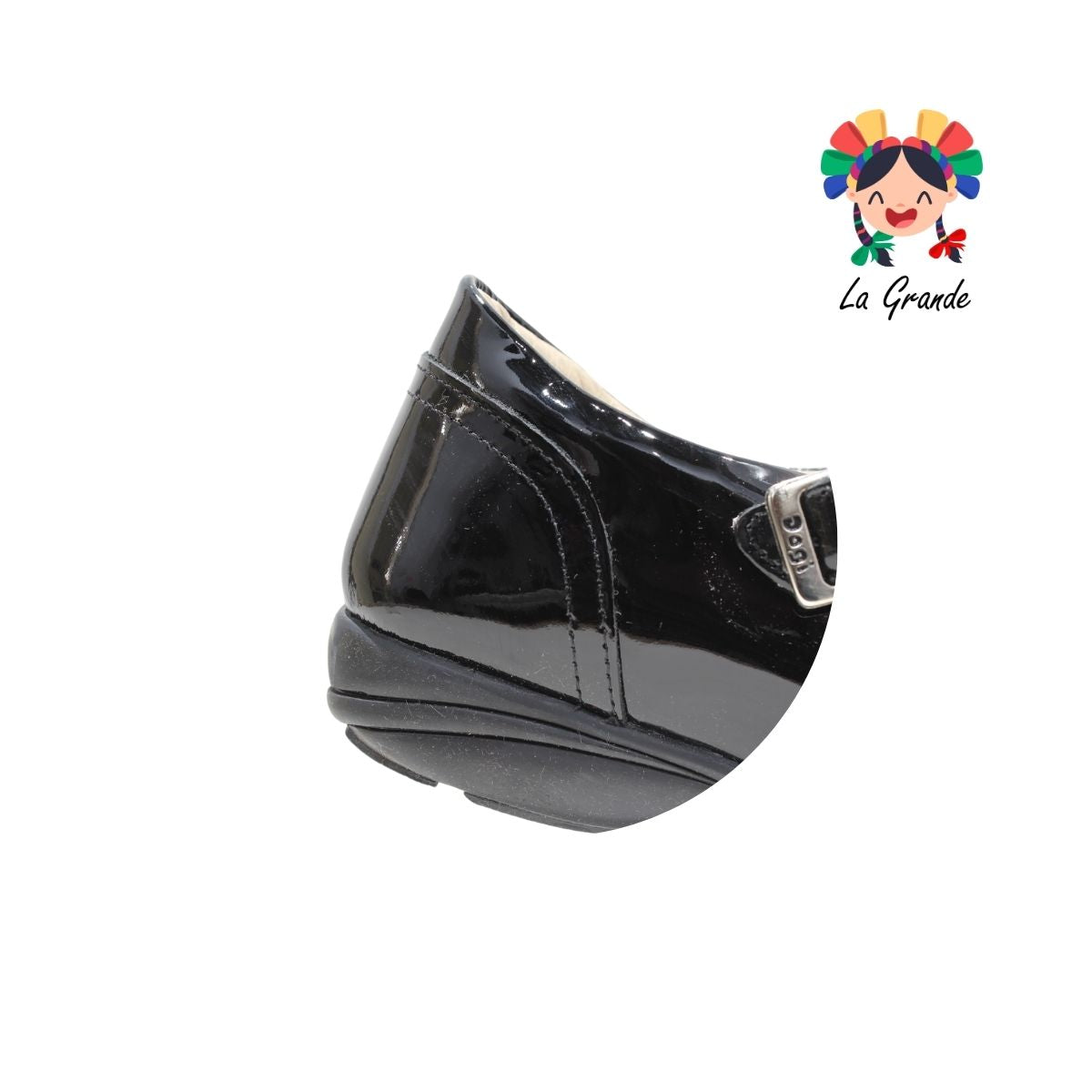 2526 DOGI Negro charol zapato de piel escolar para jovencita