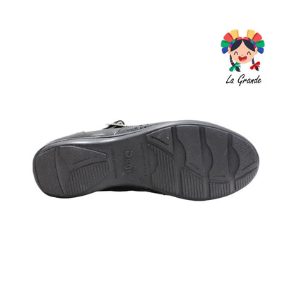 2526 DOGI Negro charol zapato de piel escolar para jovencita