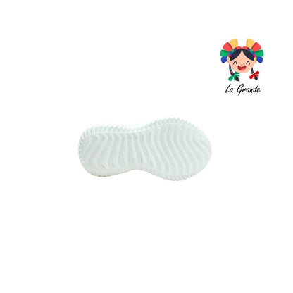 2551 DOMINIQ Blanco Tornasol Sintético Tenis Choclo Casuales para Niña y Dama