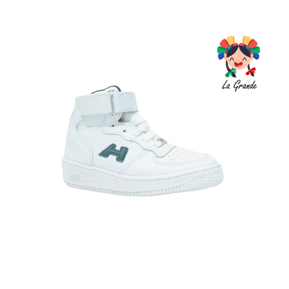 260 H-GROSS Blanco Piel Azul Tenis tipo Bota para Niño y Niña