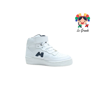 260 H-GROSS Blanco Piel Azul Tenis tipo Bota para Niño y Niña