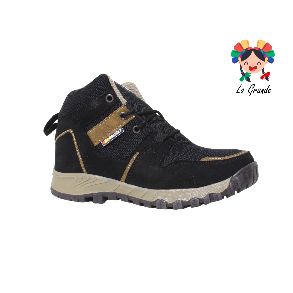 2616 GRIZZLY Negro Camel Bota de Montaña para caballero