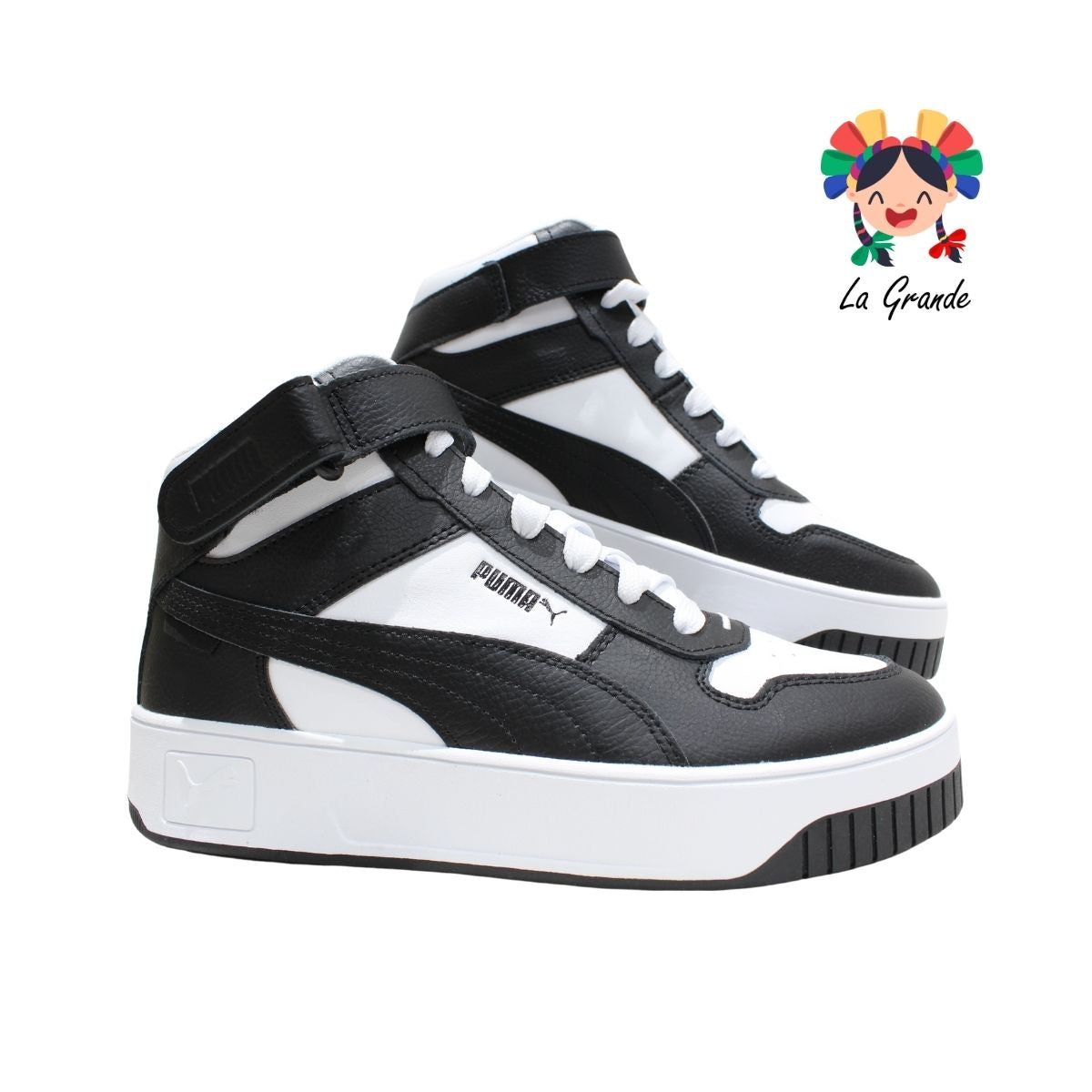 703-PUMA Carina Street Mid Blanco Negro tenis casual importado Original para Joven y Dama