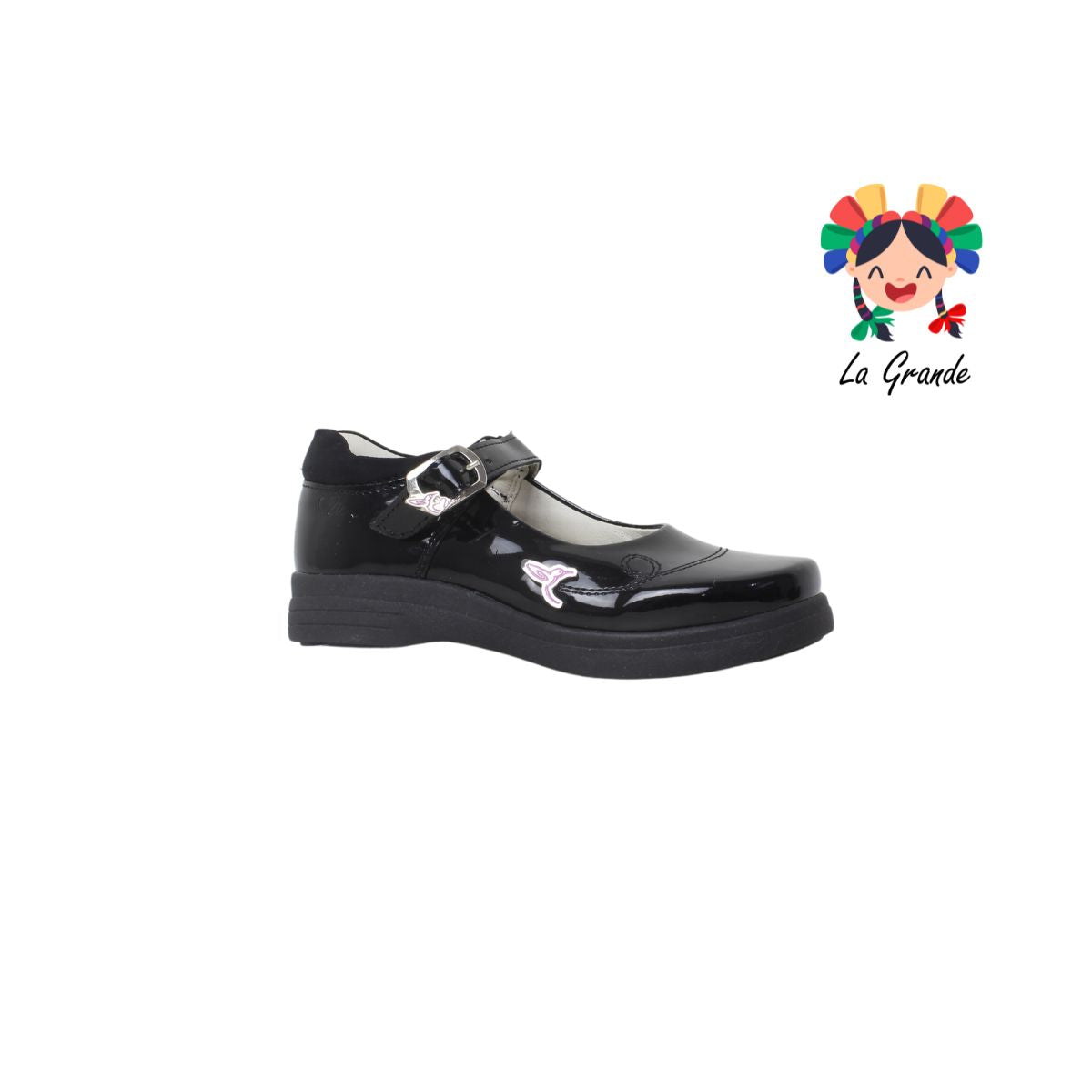 2726 MIA Negro Charol Zapato Escolar para Niña y Dama