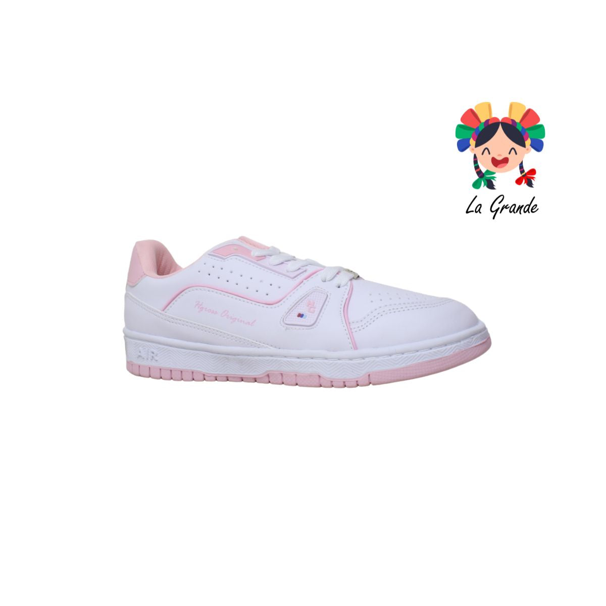 272 H-GROSS Blanco Rosa Piel Tenis Choclo Casuales para Dama