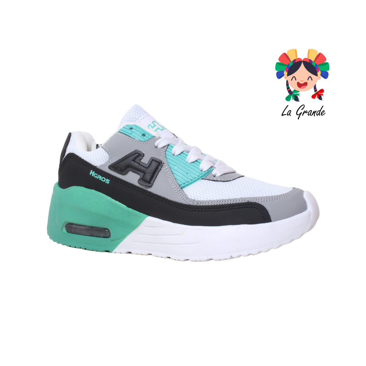 276-N H-GROSS Blanco Negro Menta Sint Válvula Tenis Casuales  Choclo para Dama y Joven