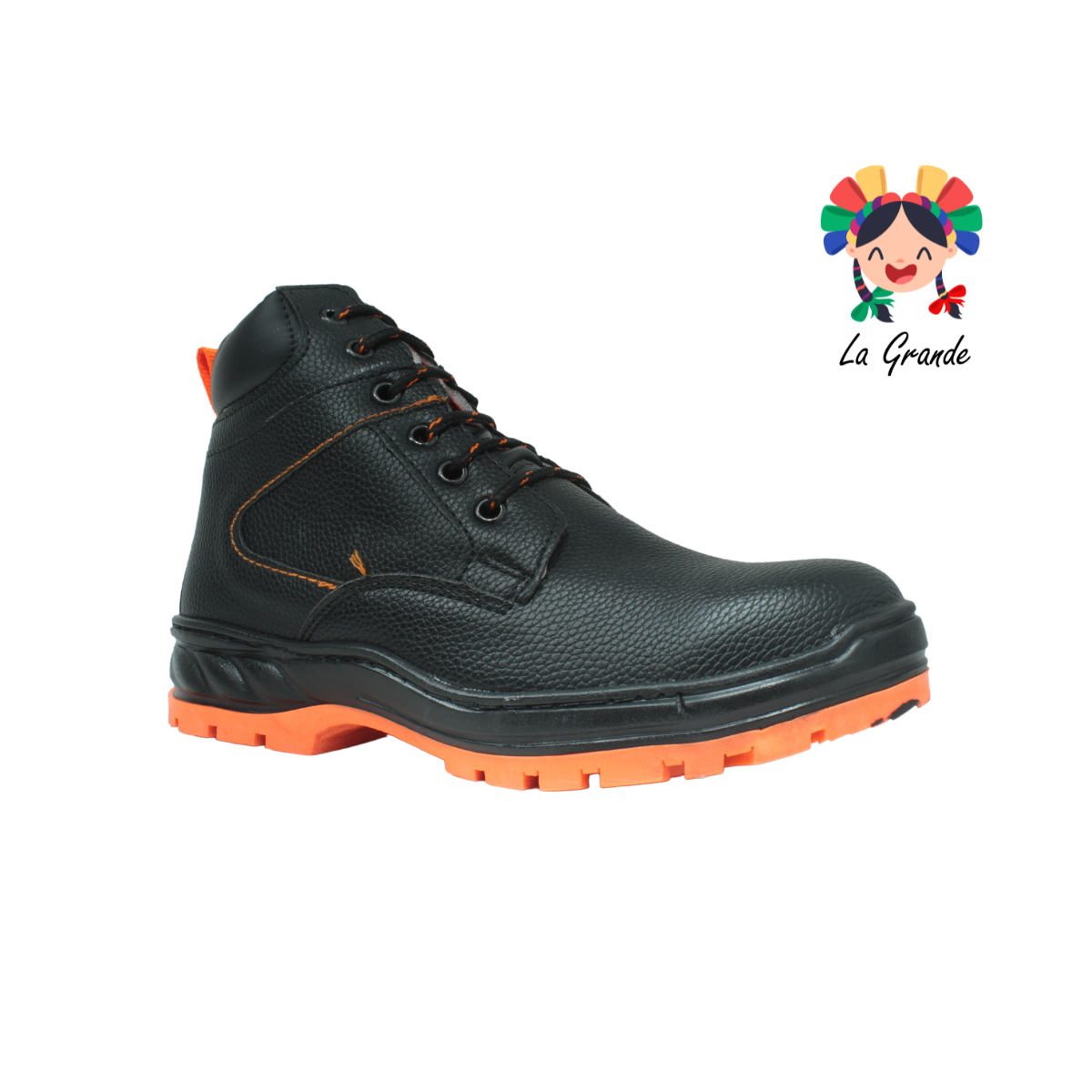 2801 NOOKIE 2K Negro Naranja Bota Industrial para Joven, Dama y Caballero