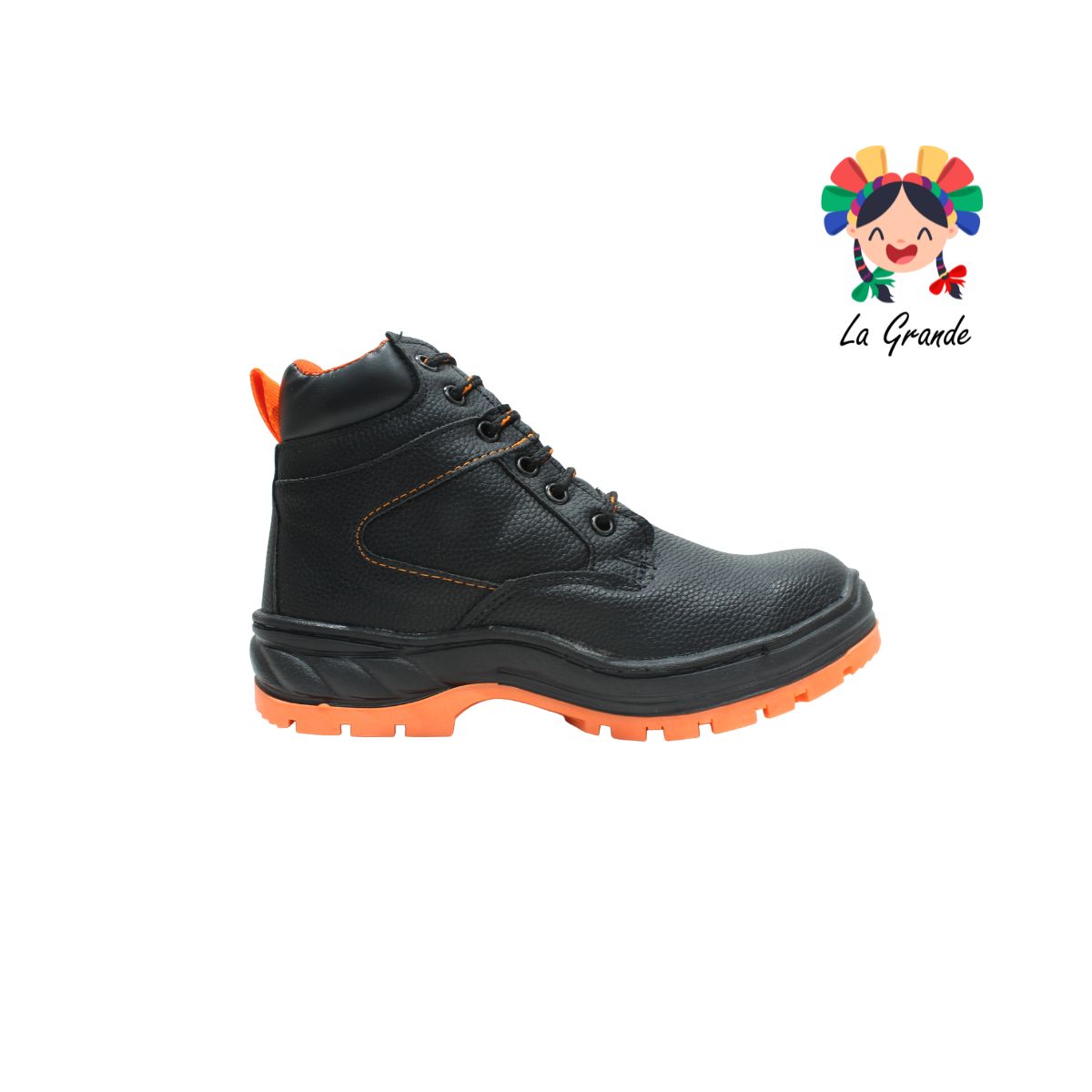 2801 NOOKIE 2K Negro Naranja Bota Industrial para Joven, Dama y Caballero