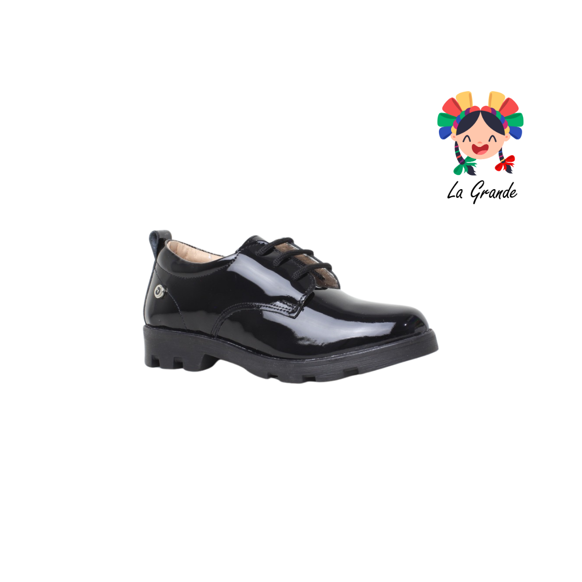 2806 DOGI Negro Piel Charol Zapato Escolar para Niña y Dama