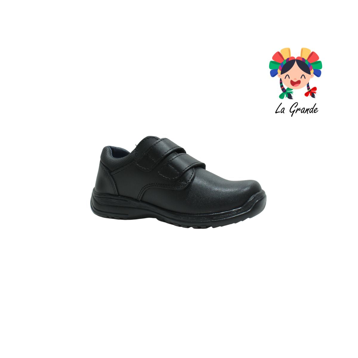 29140 YUYIN negro zapato choclo escolar con doble velcro niño y joven