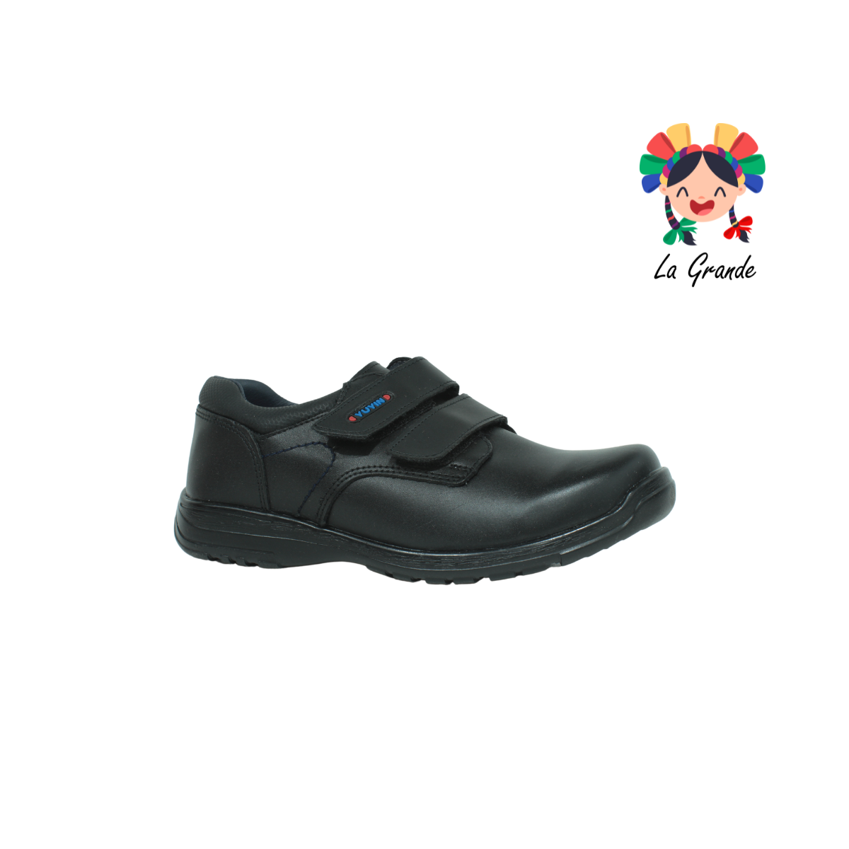 29140 YUYIN negro zapato choclo escolar con doble velcro niño y joven