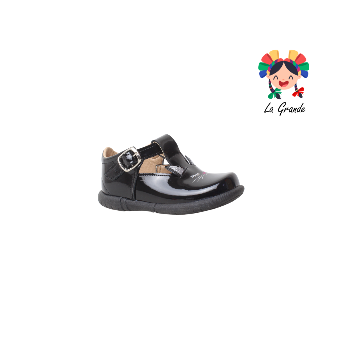 302 RENATA Negro Charol Zapato Casual para Bebé y Niña