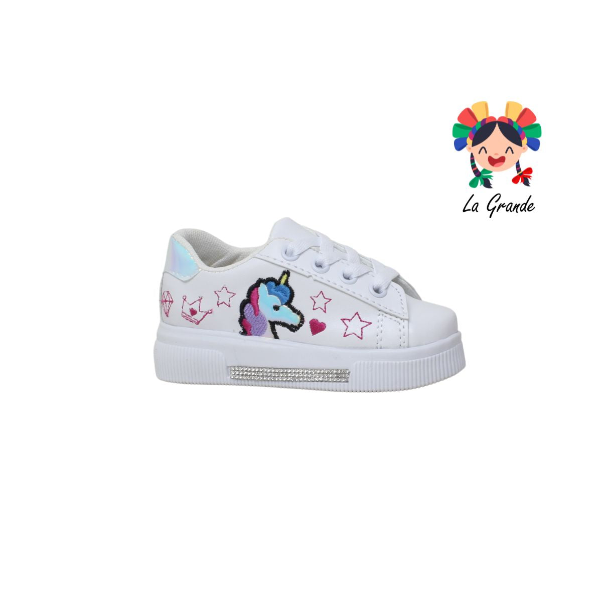 304 UNICORNIO ANDRE LOV Blanco Sint Tenis Casual Choclo para Niña y Dama