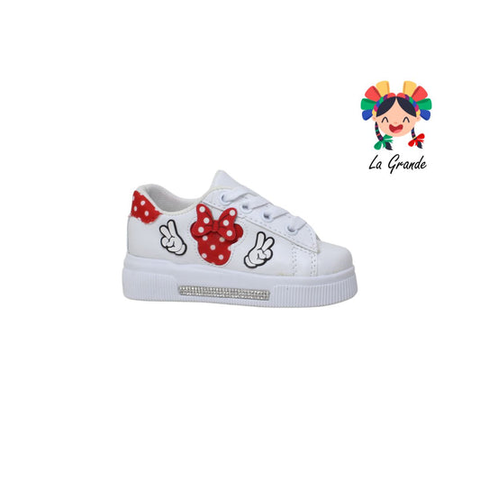 309 Mimi ANDRE LOV Blanco Rojo Sint Tenis Casual Choclo para Niña