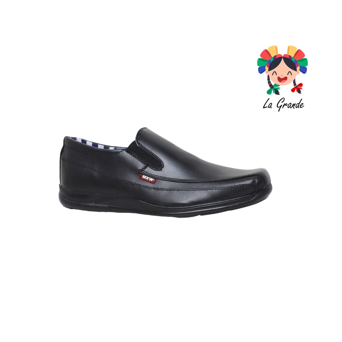 310 MAXI WELL Negro Piel zapato Casual para Caballero