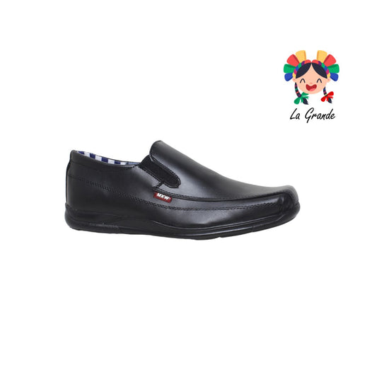 310 MAXI WELL Negro zapato casual de piel para caballero