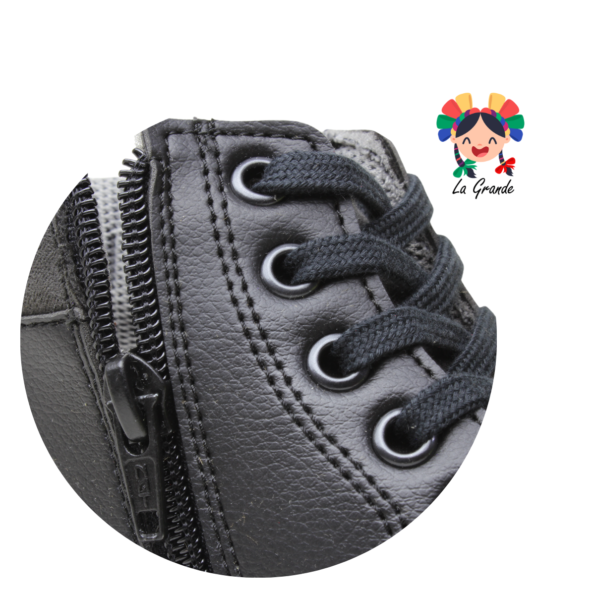 3153 ROKINO Negro Piel Bota para Niño