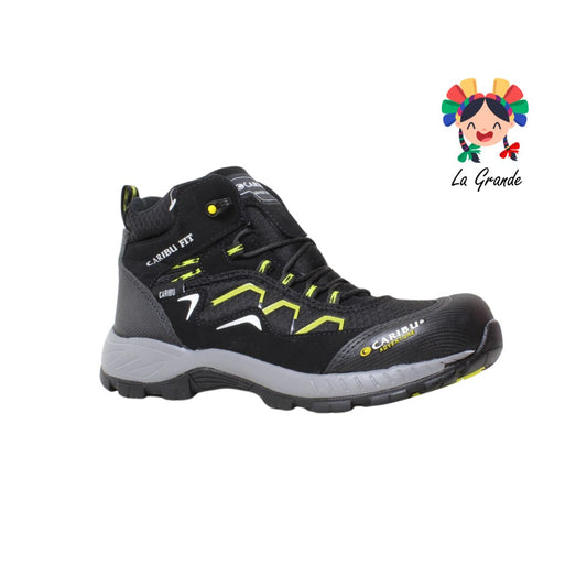 324 CARIBU Negro Amarillo Malla Bota Industrial para Caballero