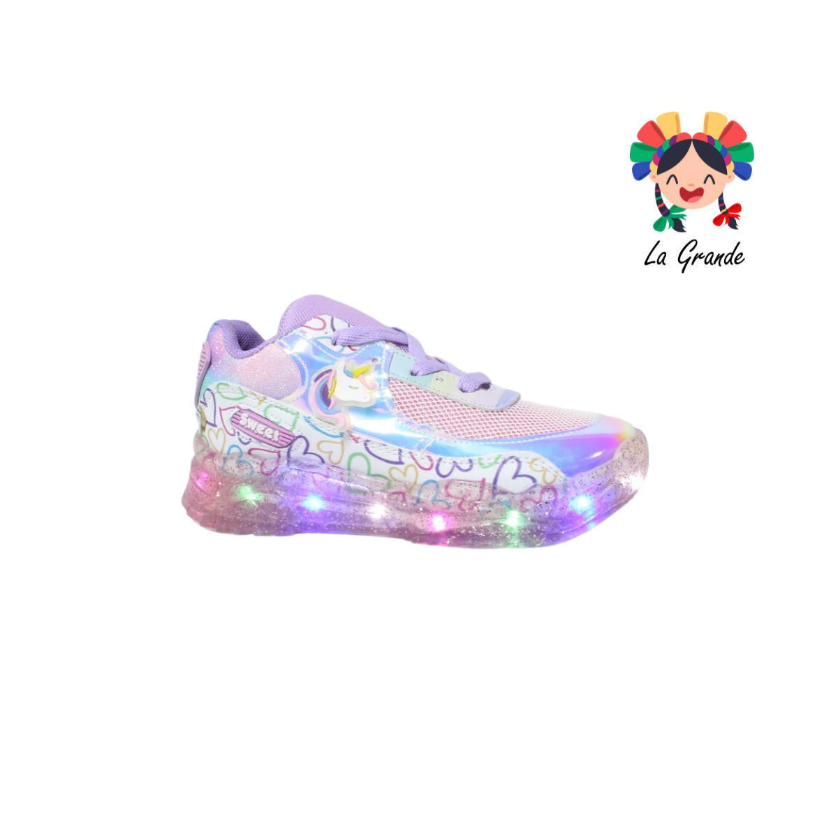 331 SWEET Multicolor Sint Tenis Casual Choclo con Luces Led para Niña