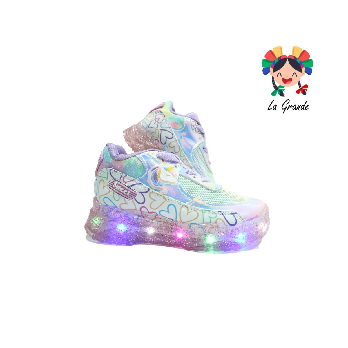 331 SWEET Multicolor Sint Tenis Casual Choclo con Luces Led para Niña