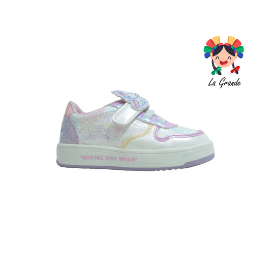 332509 TROPICANA Blanco Lila Tenis Contactel con Unicornio para Niña