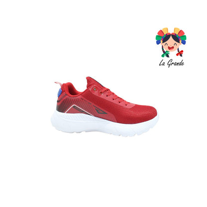 333 Union Rojo Negro Blanco Textil tenis Deportivo para Dama y Joven