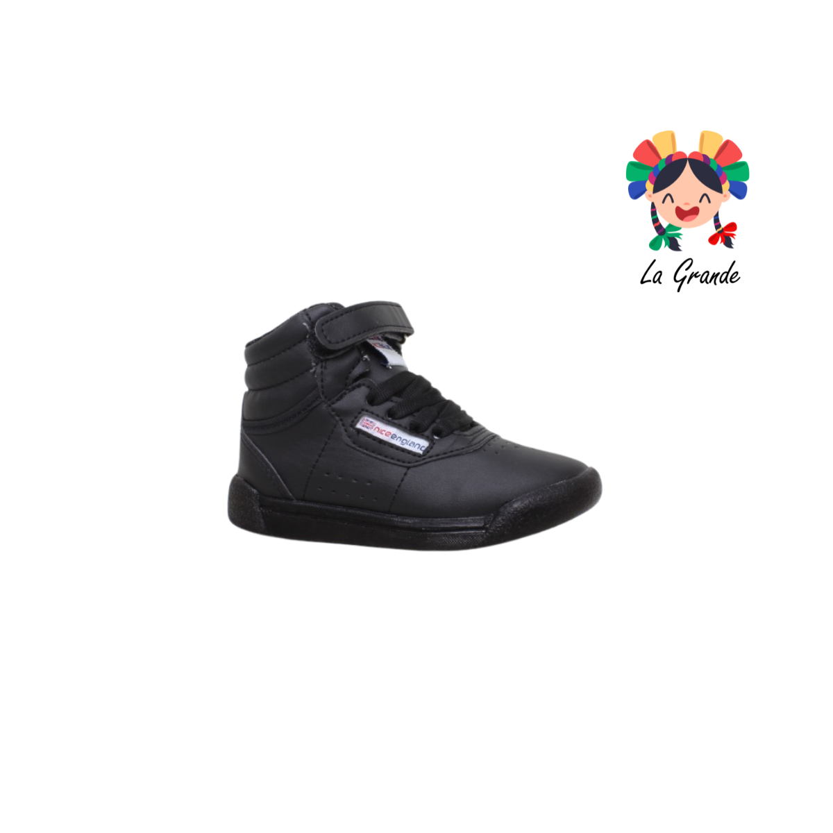 3520 SAETTA PREMIERE Negro Blanco Sint tenis Casual tipo bota pra Niña y Niño