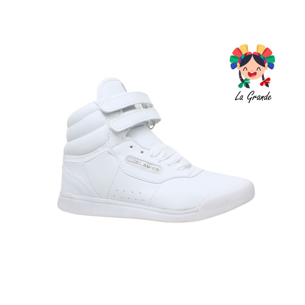 3520 SLAWER blanco tenis tipo bota con velcro para joven y dama