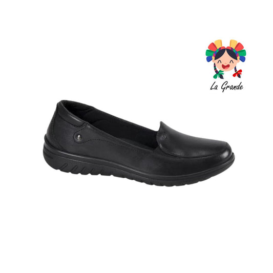 35306 FLEXI Negro zapato tipo mocasín de piel para dama