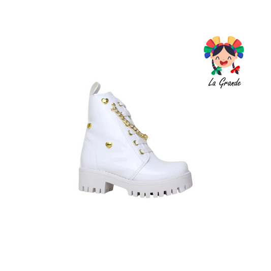 360 GABRIELA Blanco Charol Bota casual Infantil Para Niña