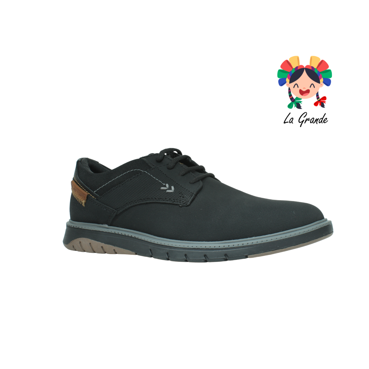 3704 CUSTOM negro gris Zapato casual para caballero de agujeta