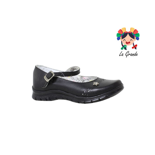 38102 JEANS Negro zapato escolar infantil para niña