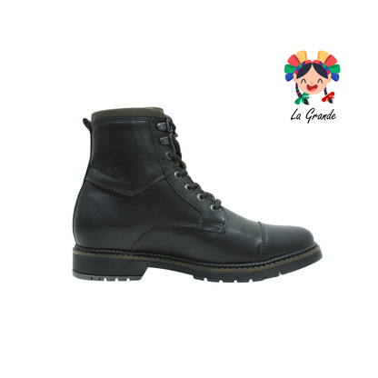 3855 CUSTOM negro con detalles verdes bota de agujeta para caballero