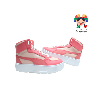 3887-PU rosa fiusha  tenis importado de bota para dama Original