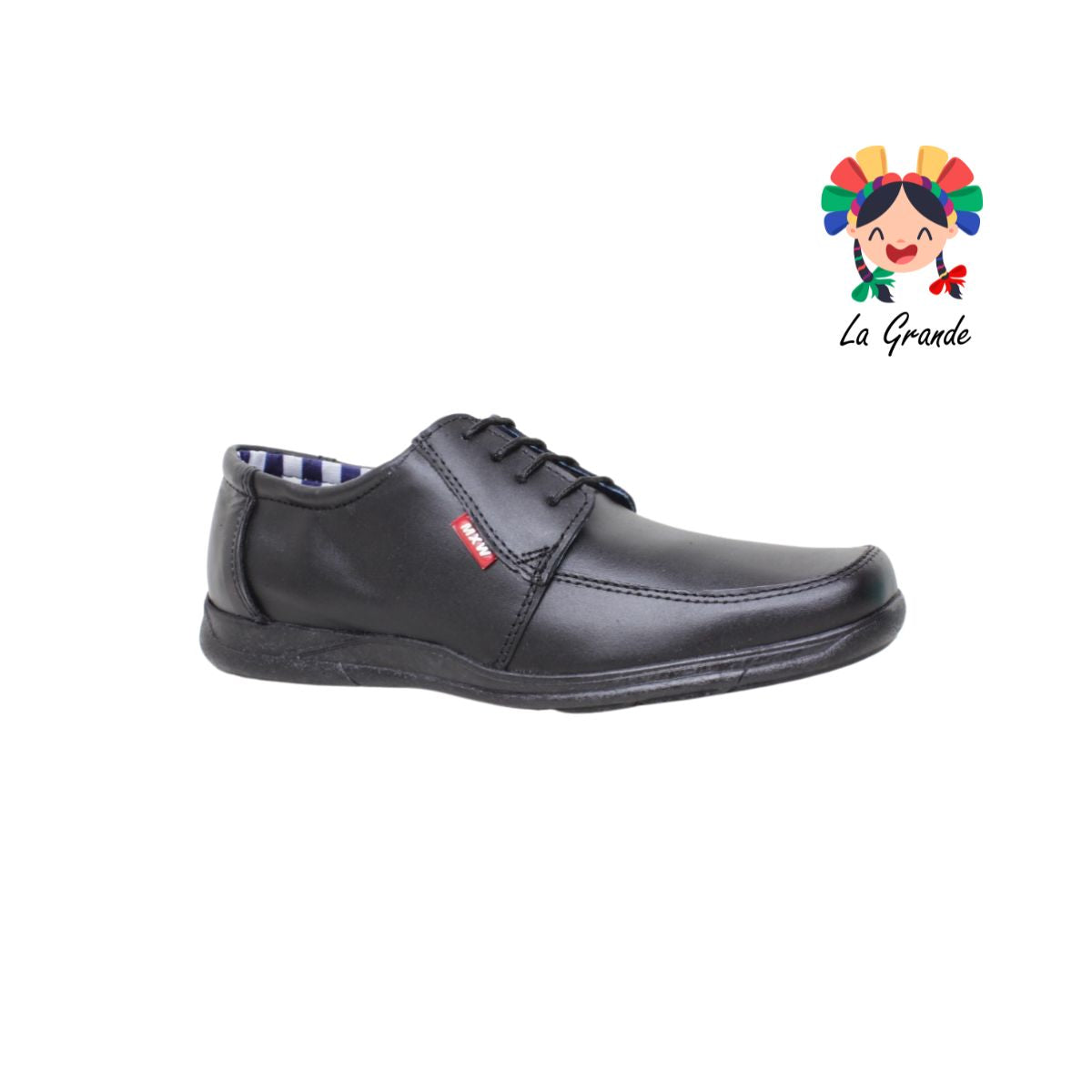 390 MAXI WELL Negro Piel zapato Casual  para Caballero