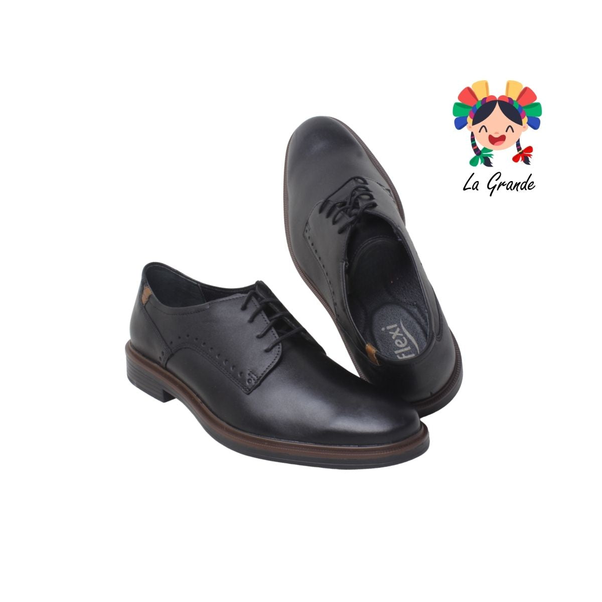 400 DERBY FLEXI Negro Piel Zapato Casual para Caballero