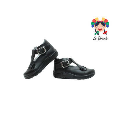 401 WIZZYZ Negro Piel Zapato tipo Bota para Bebé