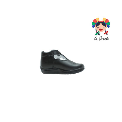 401 WIZZYZ Negro Piel Zapato tipo Bota para Bebé