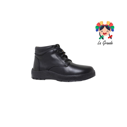 4032 FEF Negro zapato escolar de botita infantil para niño