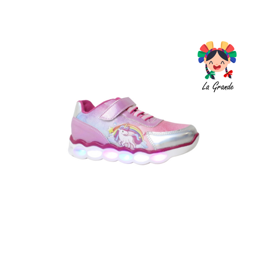 4052 DOMINIQ Suzi Rosa Tornasol Sint Casual Luces LED tenis para Niña