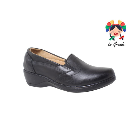 412 CHELITAS Negro Piel Zapato Confort para Dama