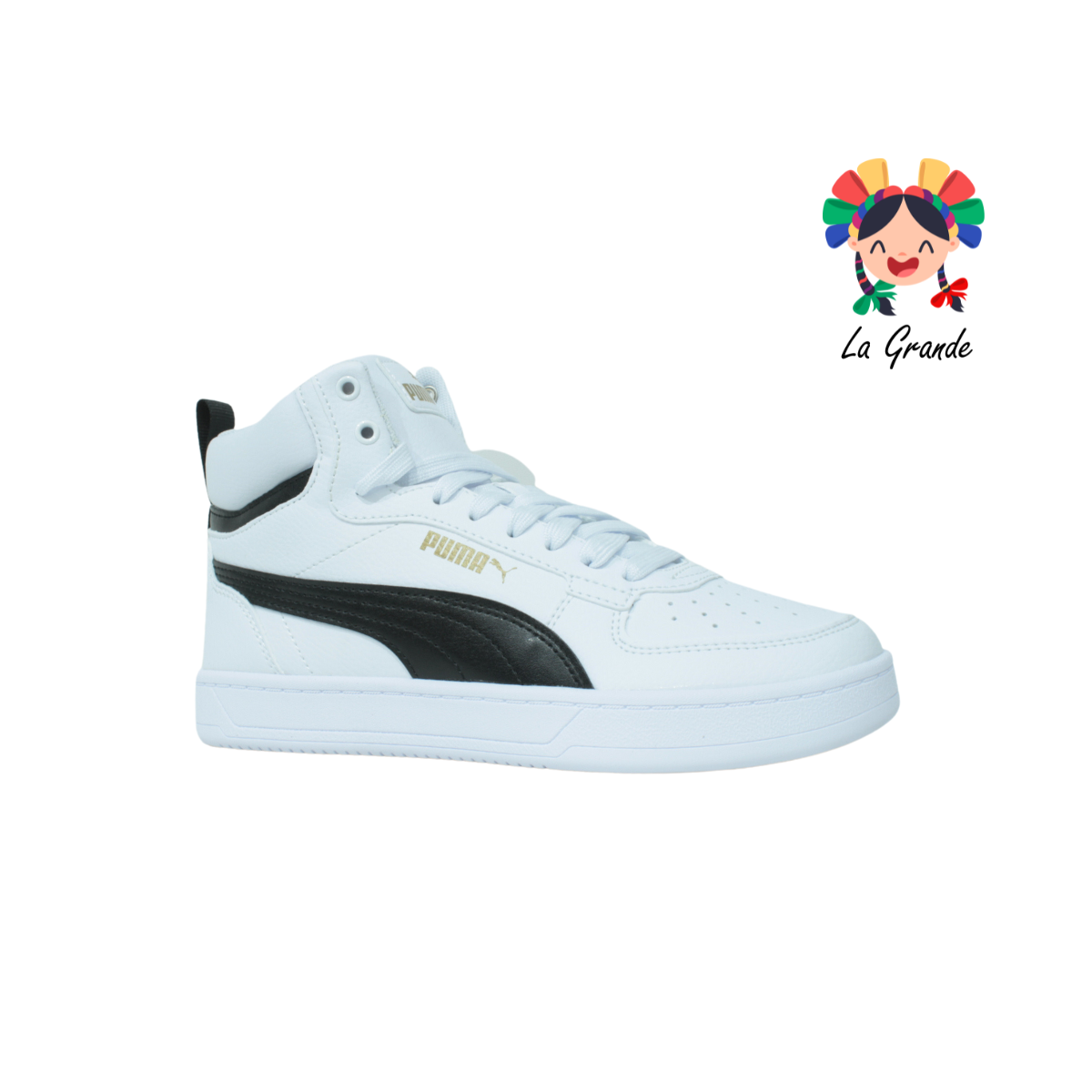 4201 PUMA Blanco Negro Sint Tenis Bota Importado Original para Dama y Joven