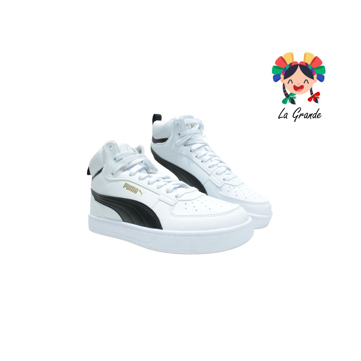 4201 PUMA Blanco Negro Sint Tenis Bota Importado Original para Dama y Joven