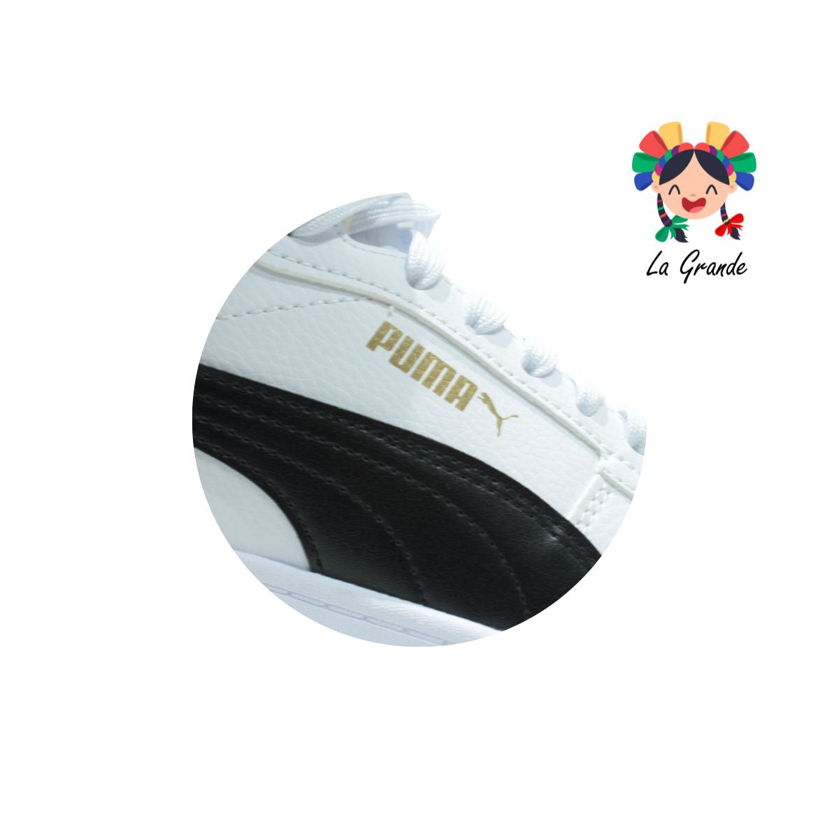 4201 PUMA Blanco Negro Sint Tenis Bota Importado Original para Dama y Joven